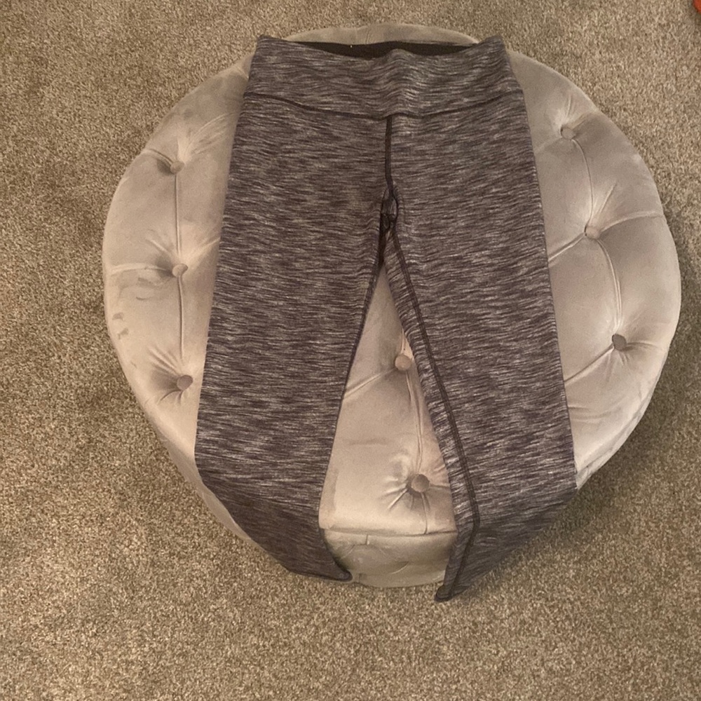 Victoria’s Secret, leggings, gray and black striped
